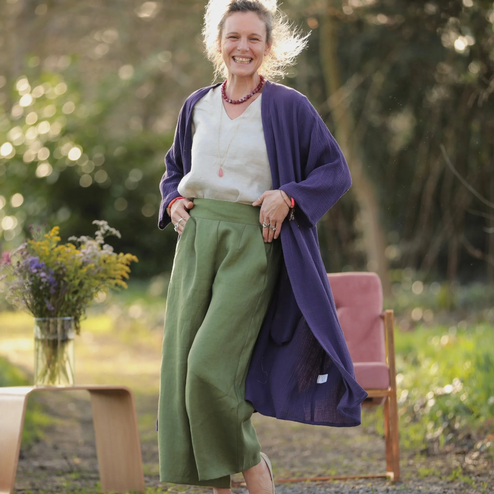 Pantalon Briac - lin vert pomme - Image 6