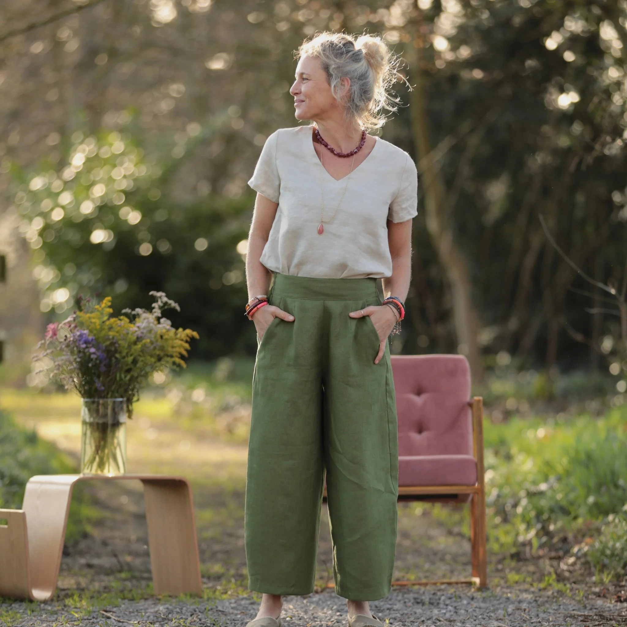 Pantalon Briac - lin vert pomme - Image 7