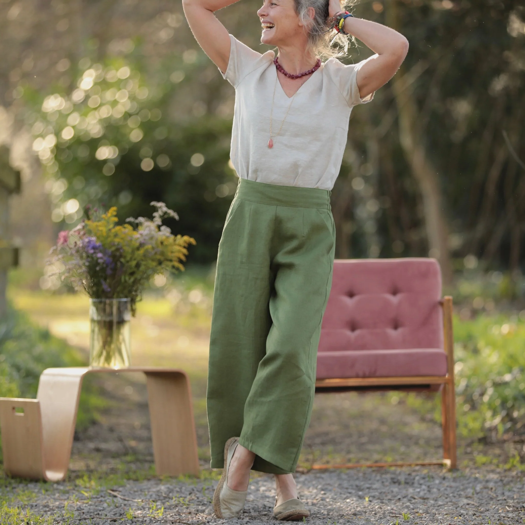 Pantalon Briac - lin vert pomme - Image 8