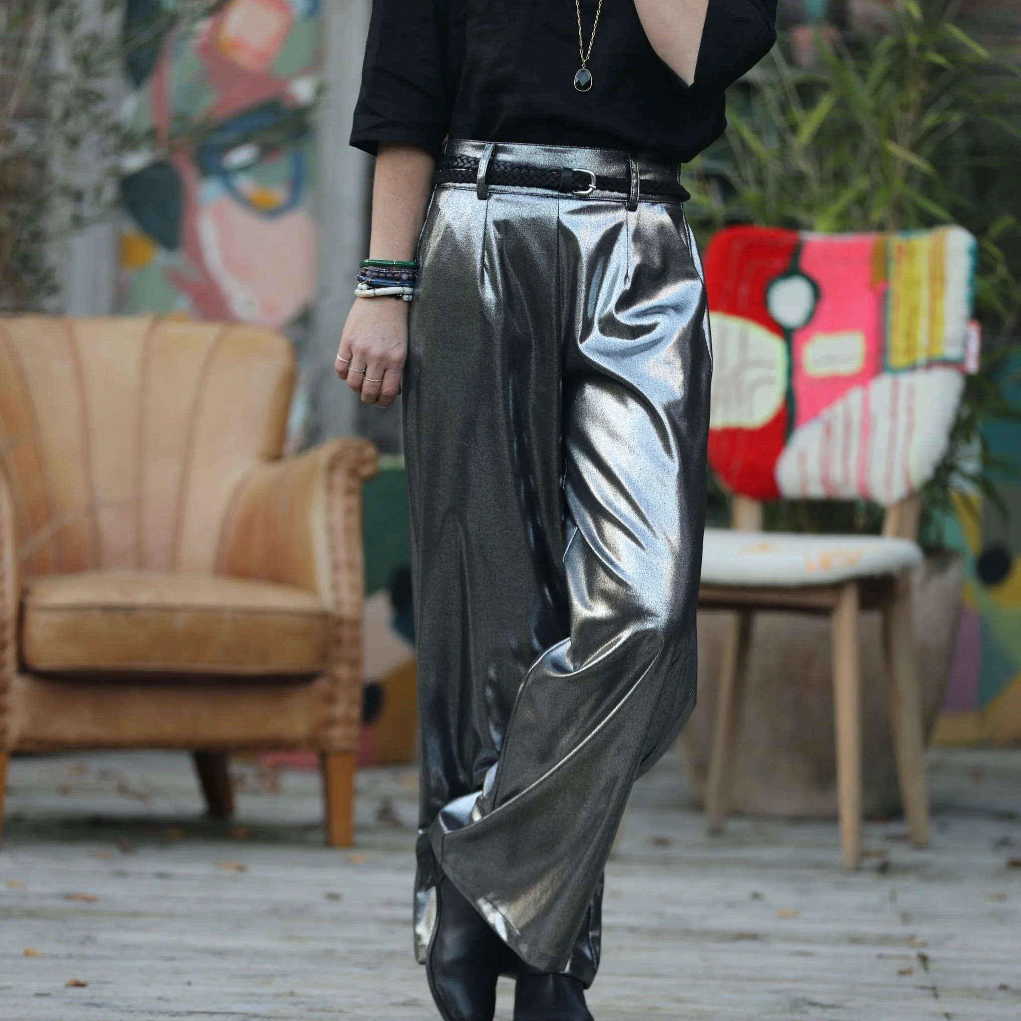 Pantalon Tom - disco argenté - Image 10