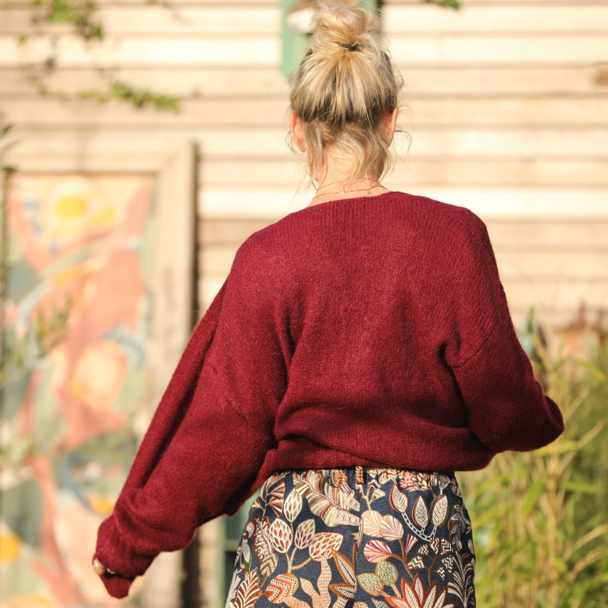 Pantalon Tom - jacquard passiflore/bleu nuit - Image 6