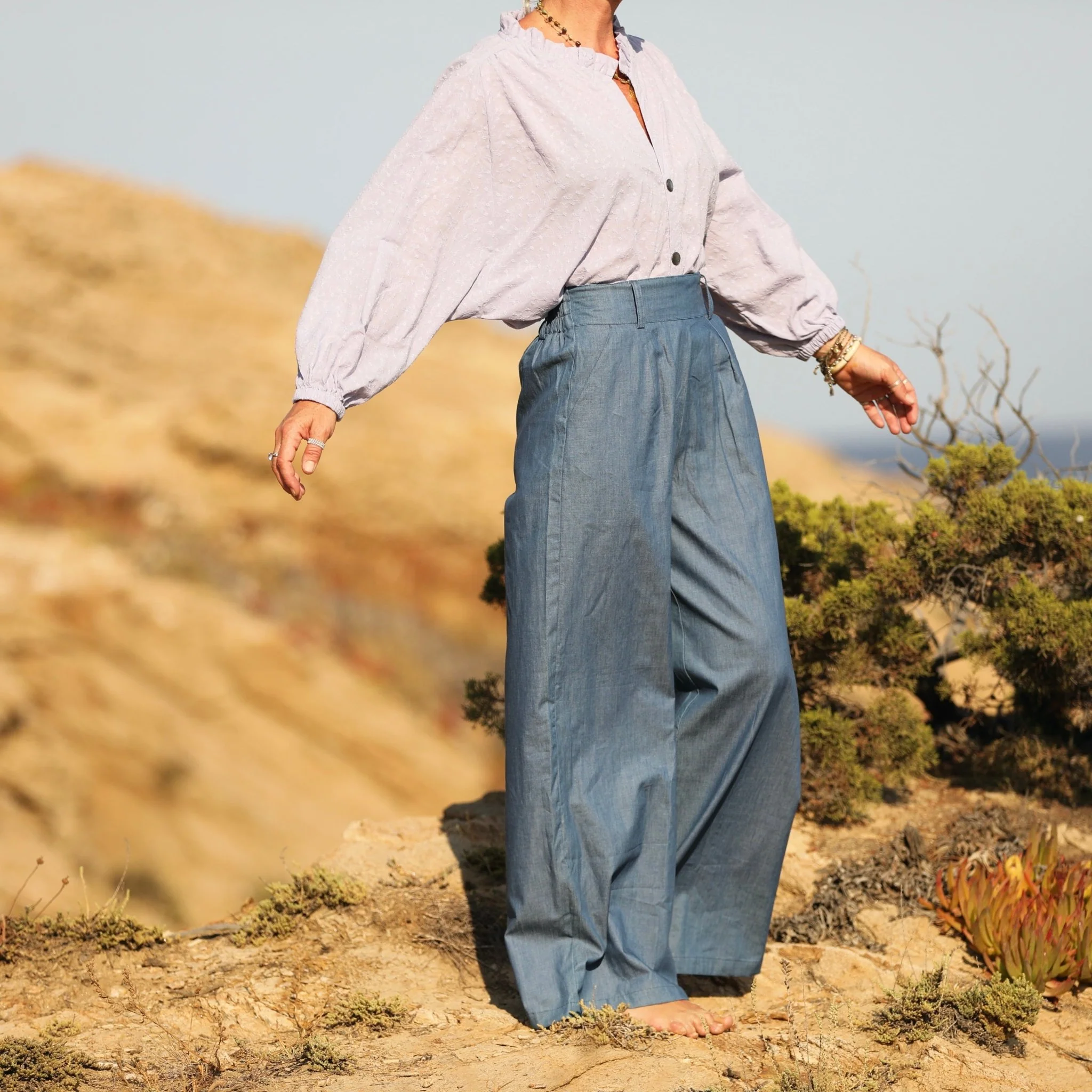 Pantalon Tom - jean de coton léger bleu - Image 3