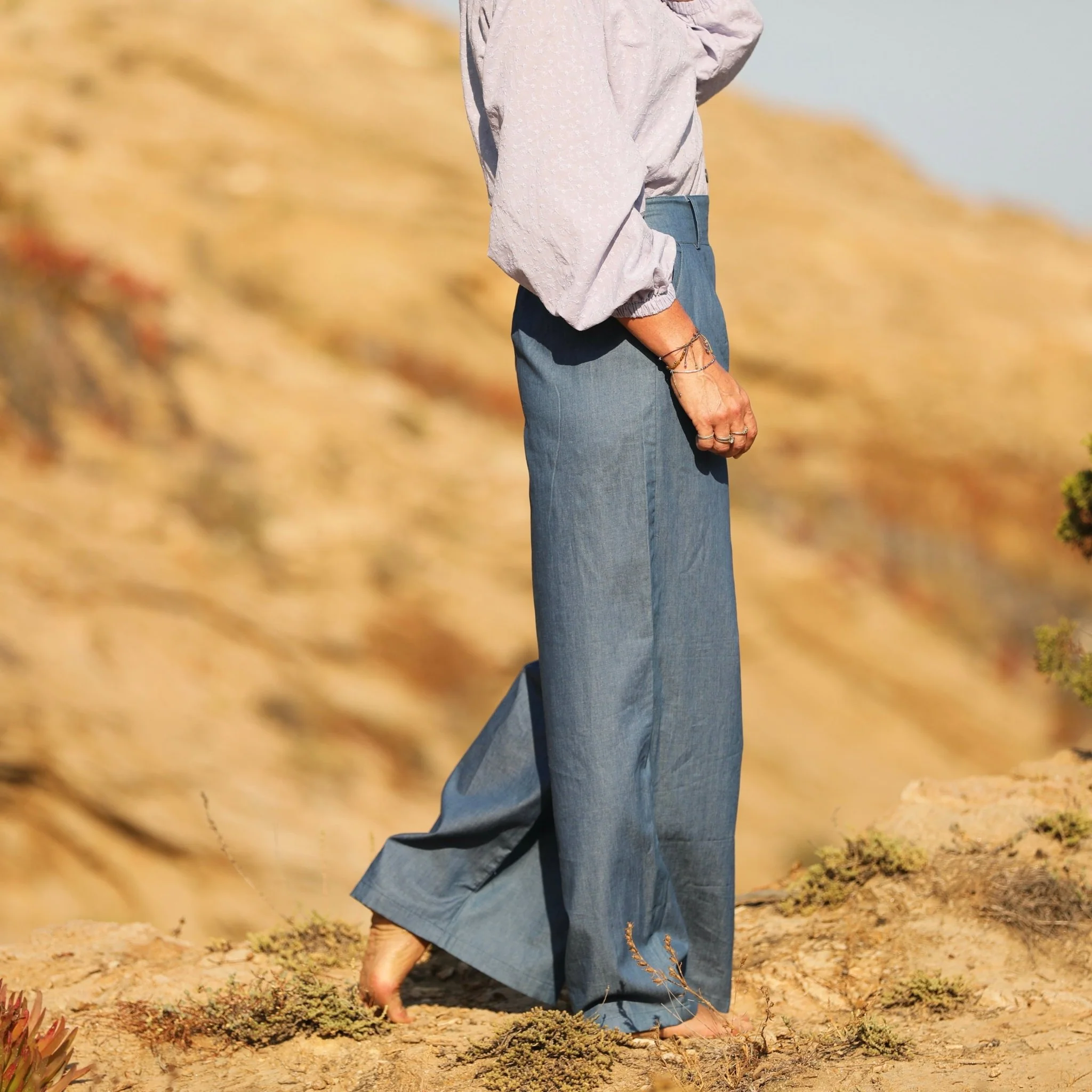 Pantalon Tom - jean de coton léger bleu - Image 6