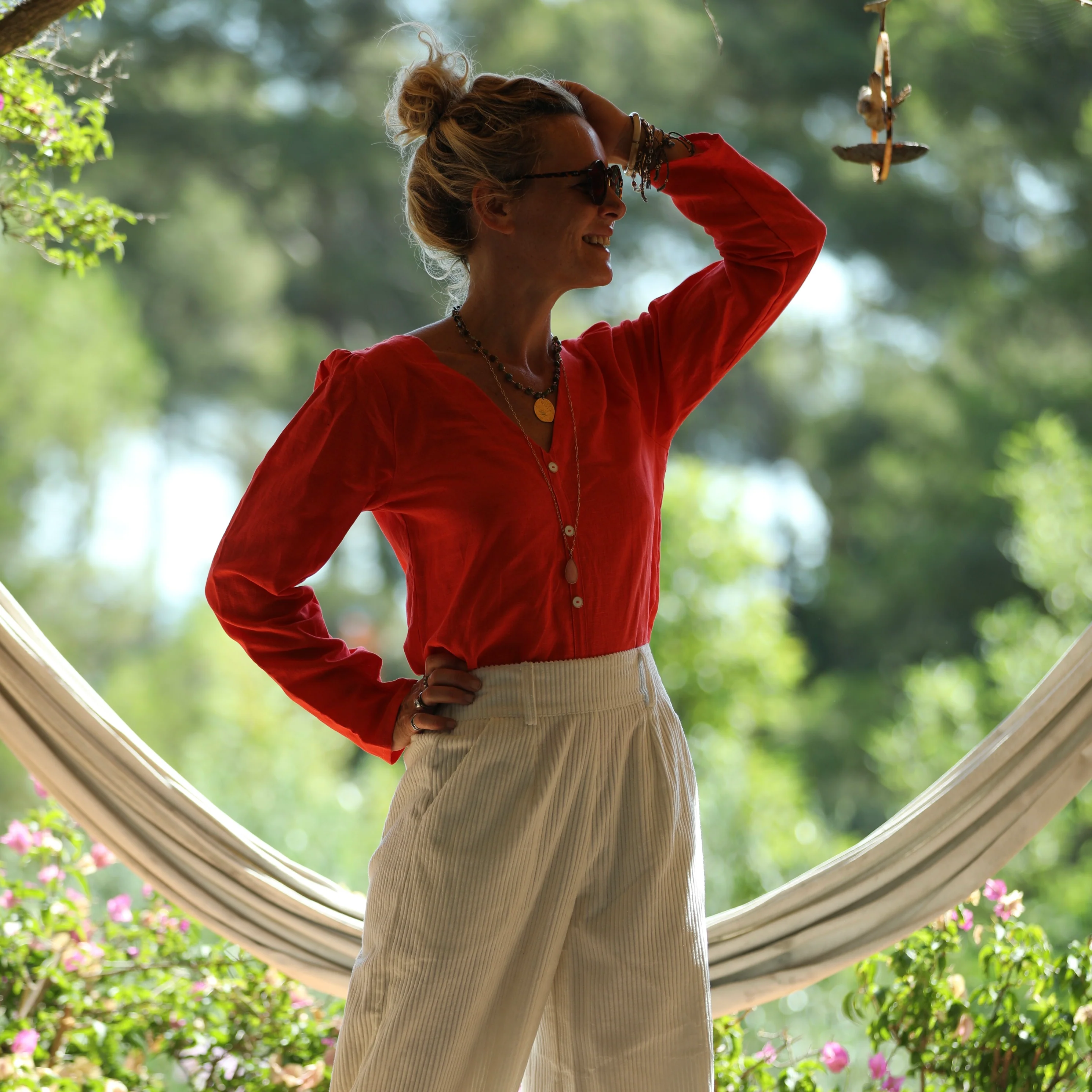 Pantalon Tom - velours de coton côtelé blanc cassé - Image 3