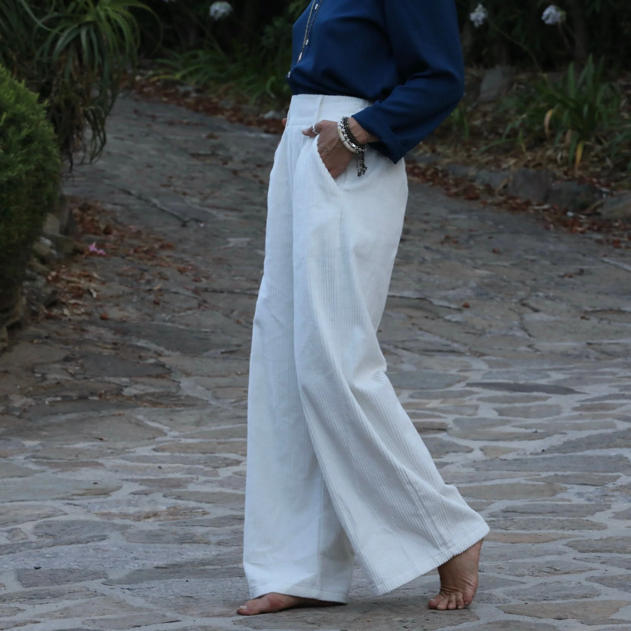 Pantalon Tom - velours de coton côtelé blanc cassé - Image 6