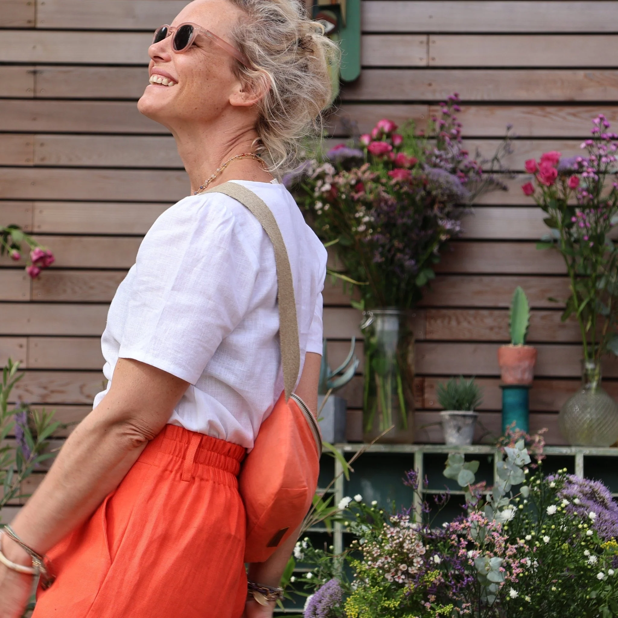 Pantalon Tom - lin orange - Image 4