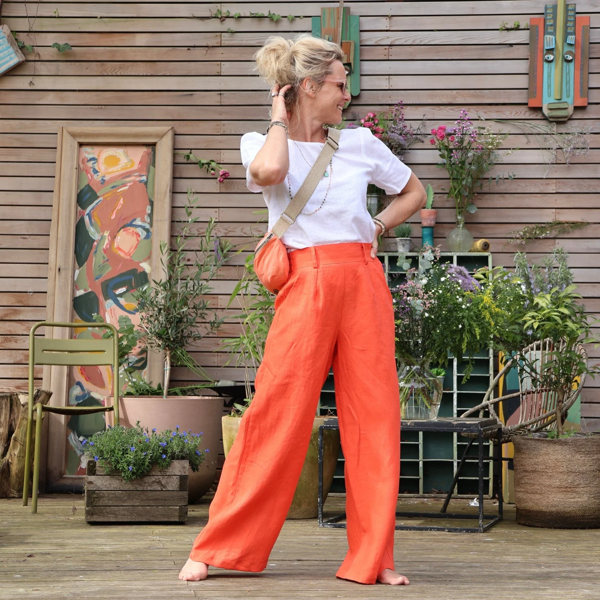 Pantalon Tom - lin orange - Image 6