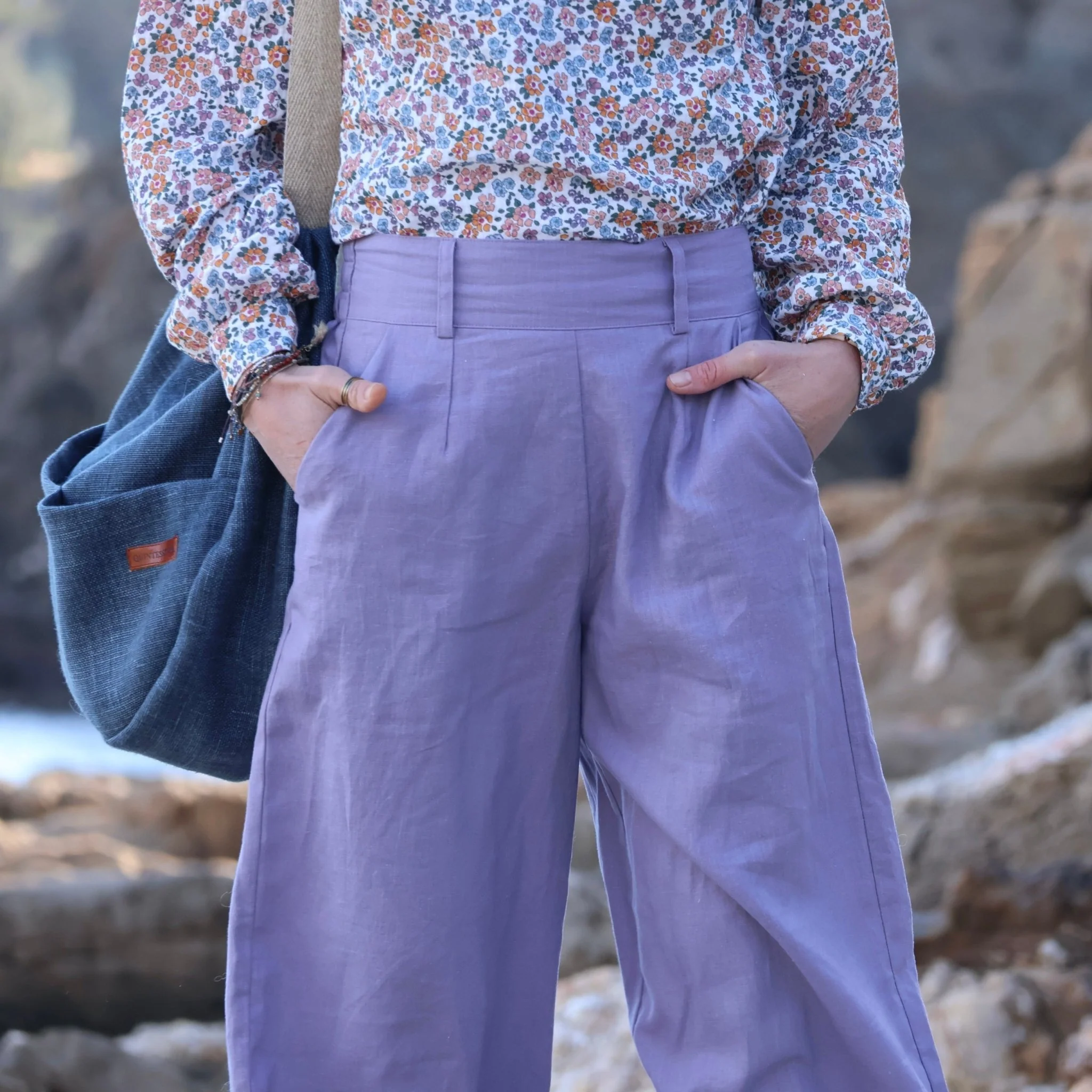 Pantalon Tom - lin parme - Image 4