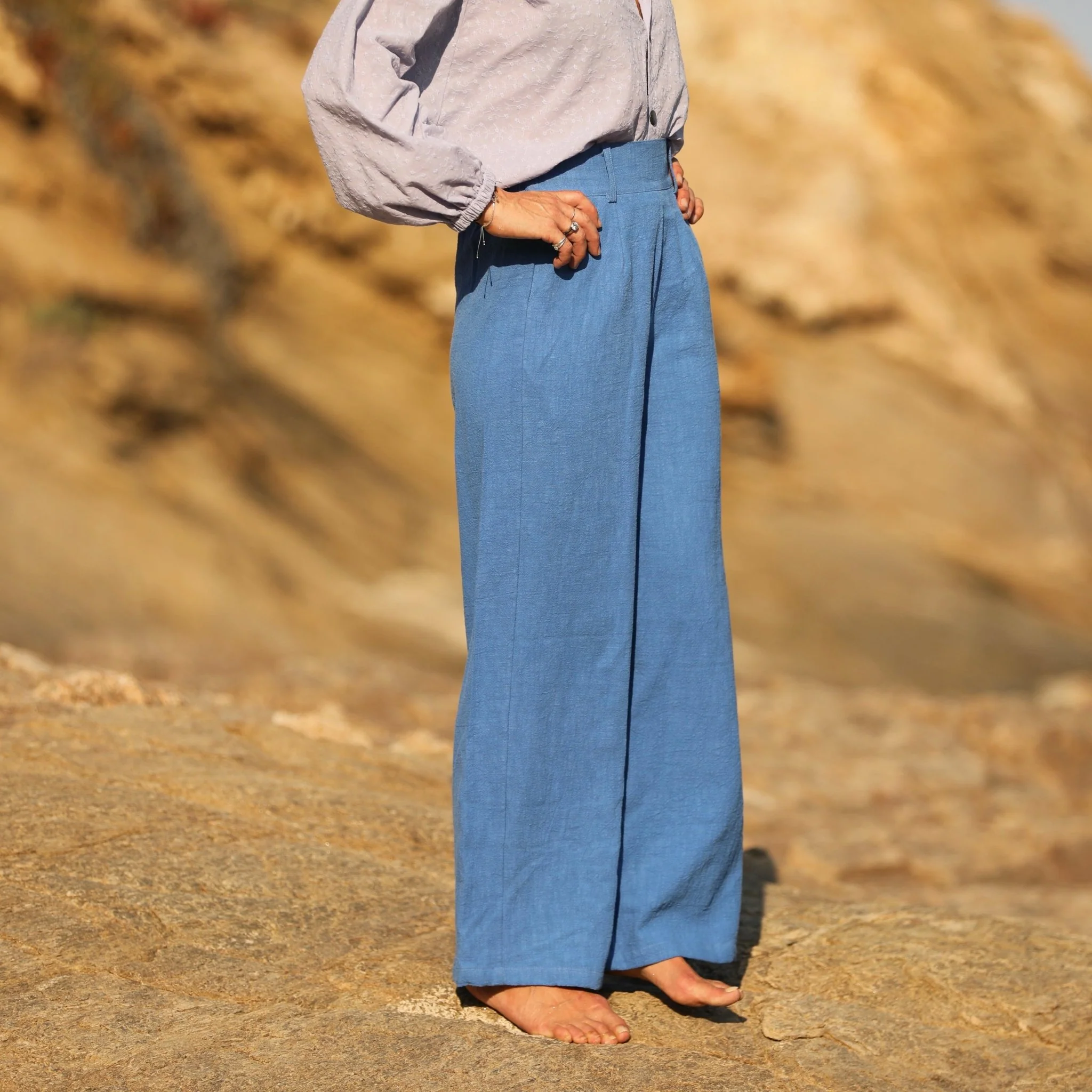 Pantalon Tom - lin stone washed bleu azur - Image 4