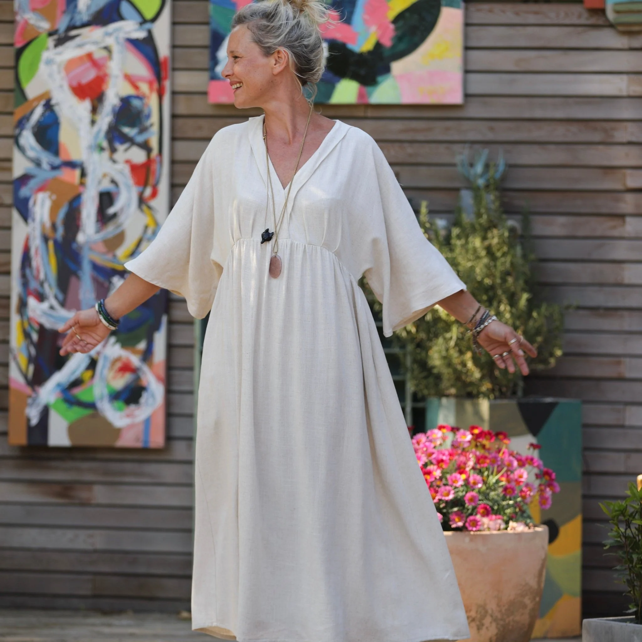 Robe Kalaya - viscose/lin ficelle - Image 4