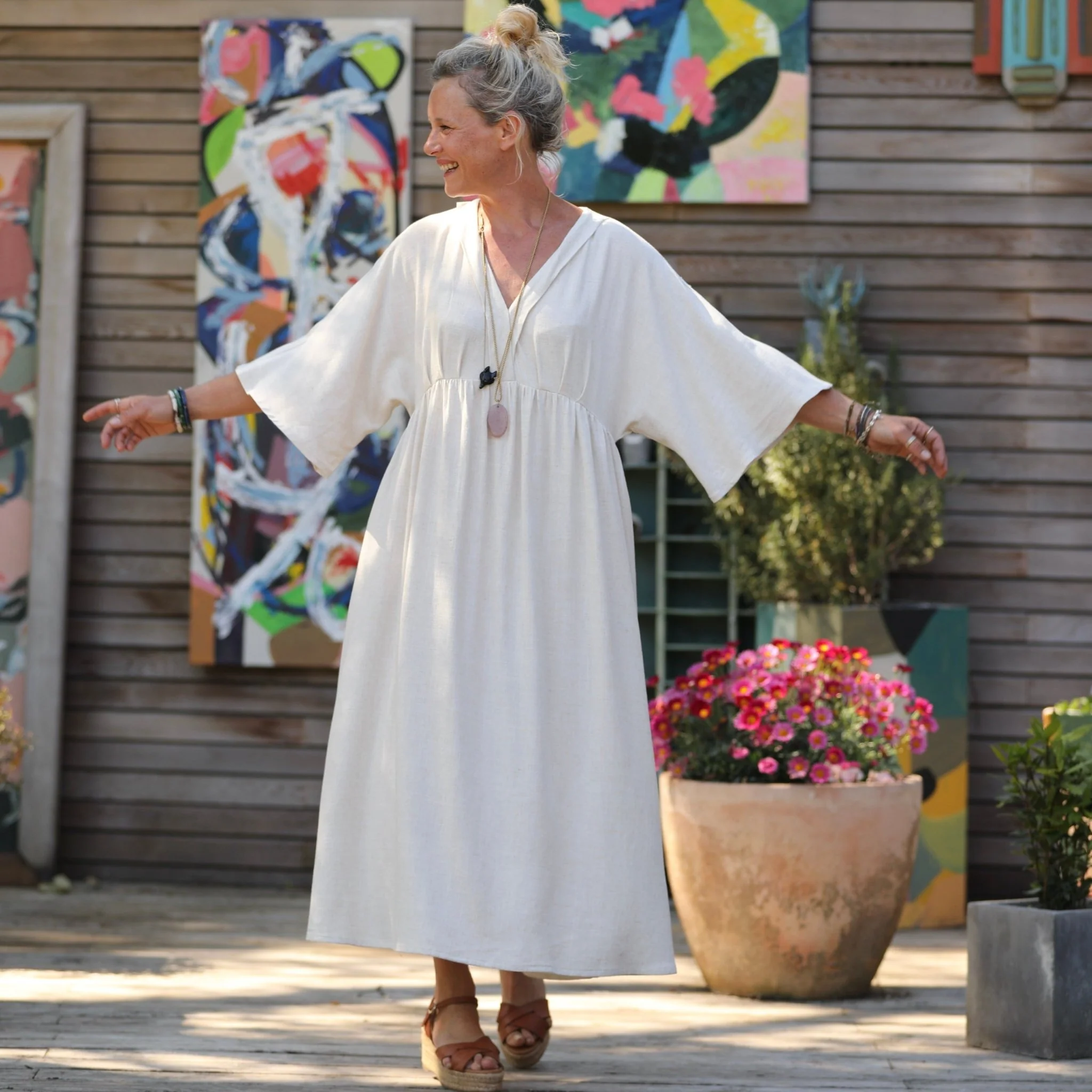 Robe Kalaya - viscose/lin ficelle - Image 6