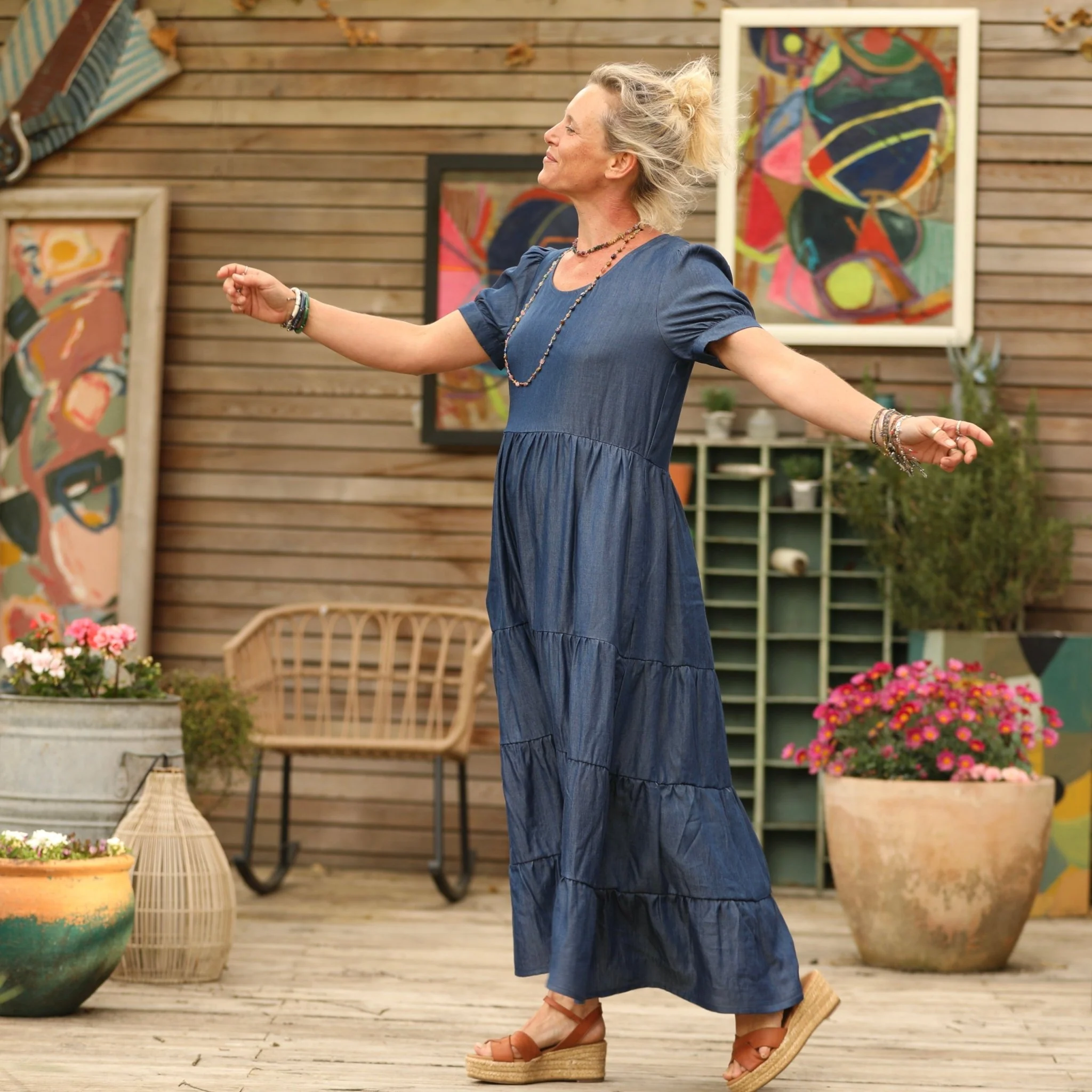 Robe Ophélie - jean lyocell bleu - Image 5