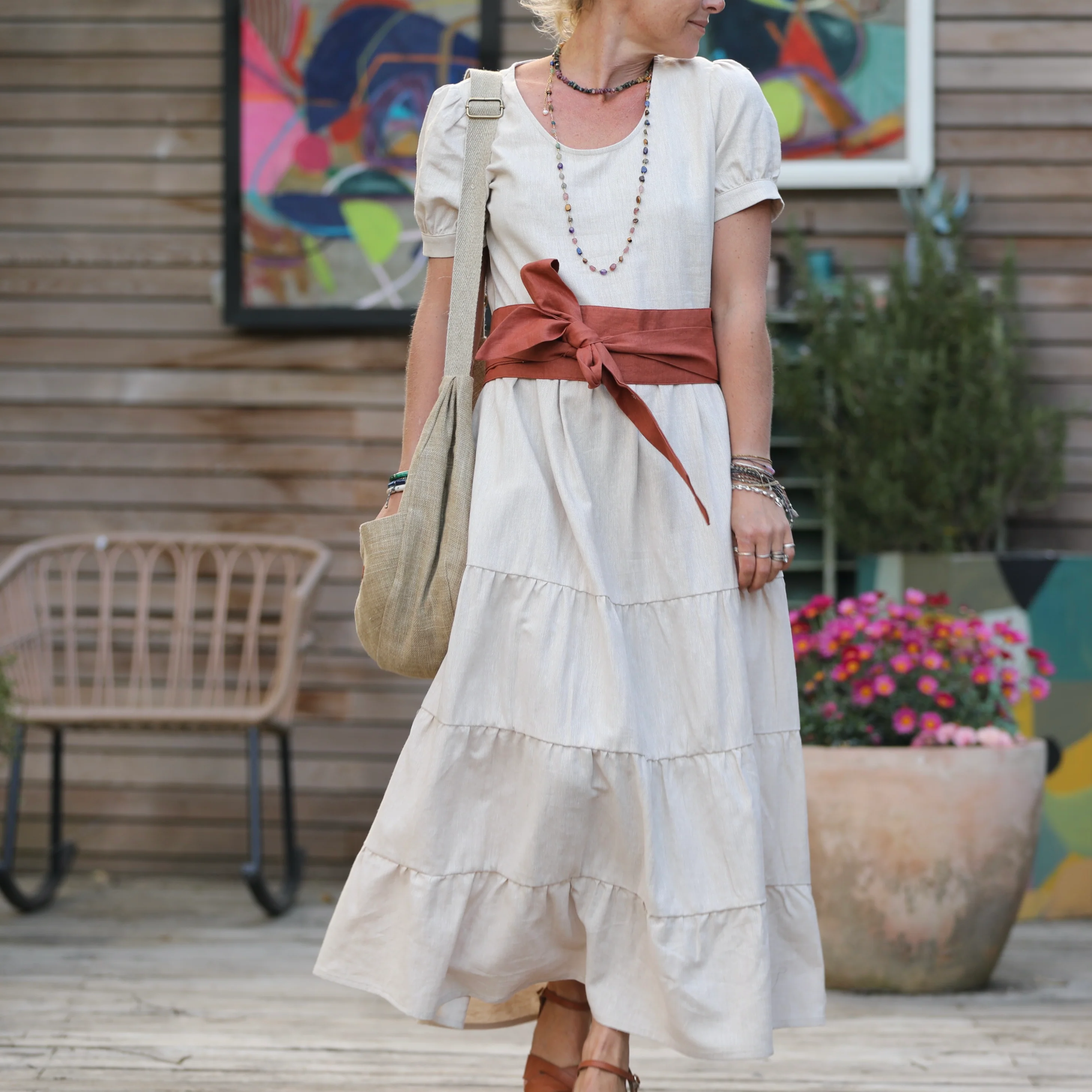 Robe Ophélie - lin/coton ficelle - Image 7