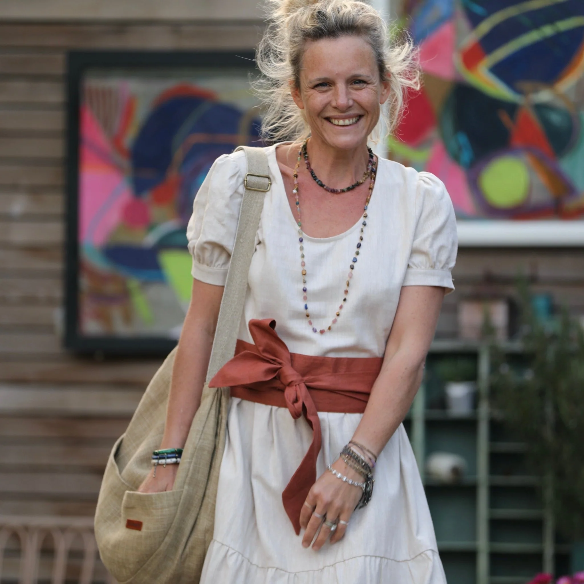 Robe Ophélie - lin/coton ficelle - Image 9