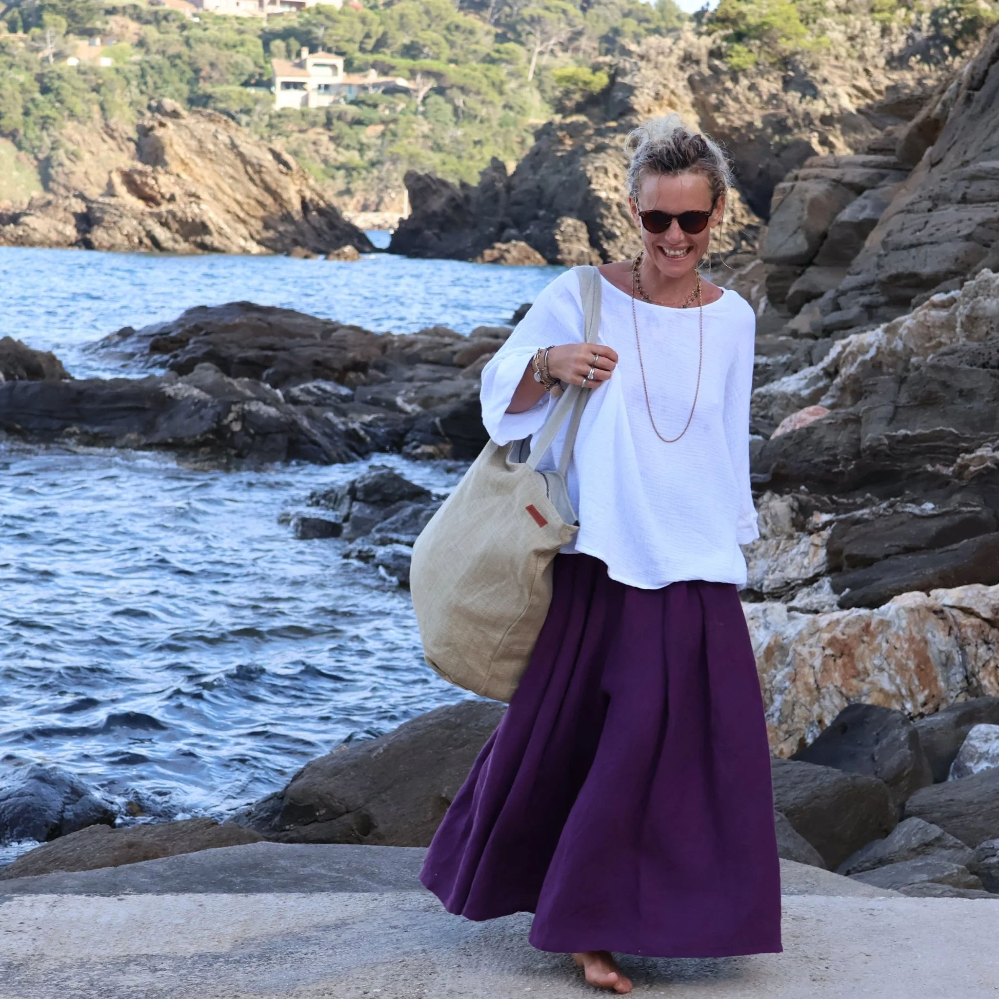 Sac Alfred en lin sable - doublure en lin - Image 3