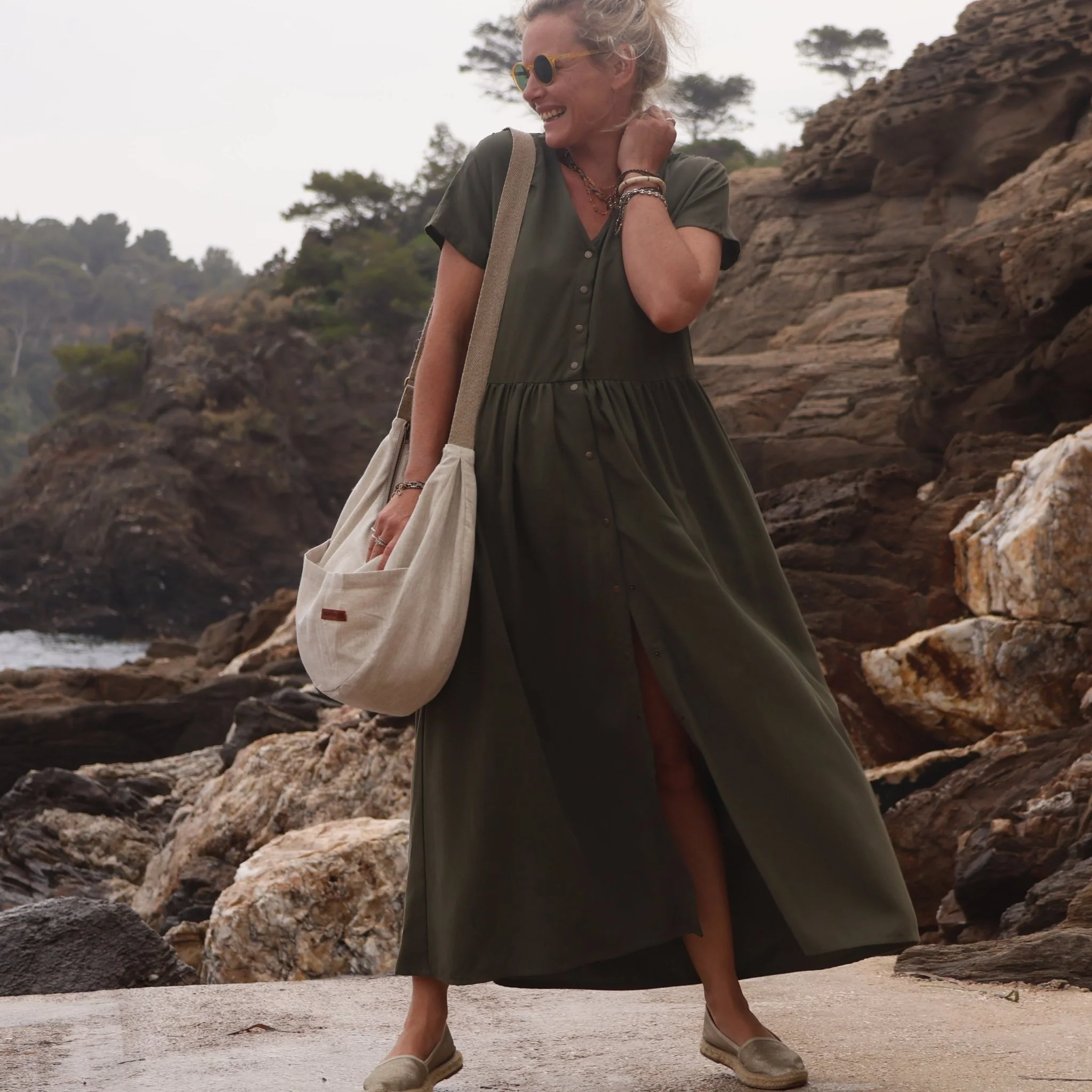 Sac Pia en lin naturel argent - Image 4